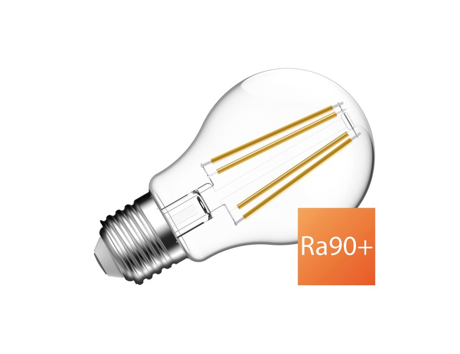 Led-Lampe - E27 - 810 lm - Kugel - klar - dimmbar