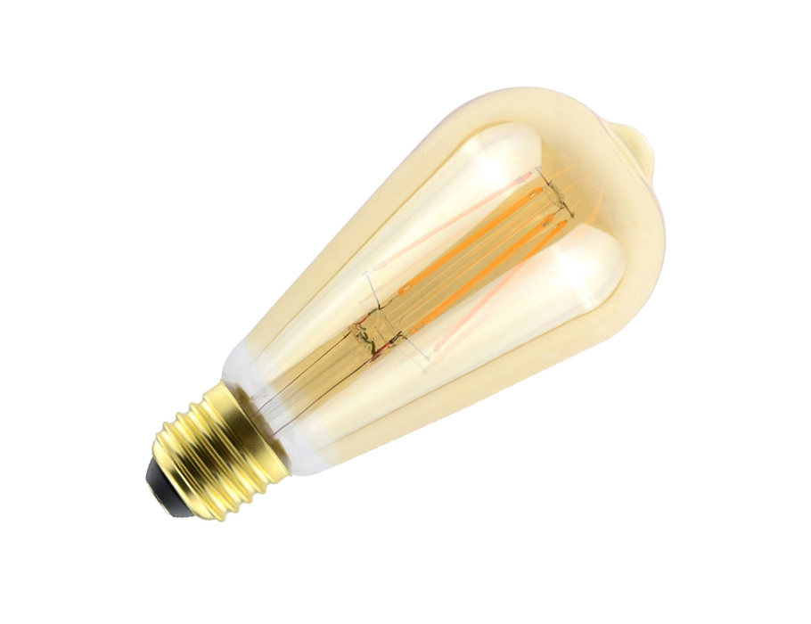 LED-Lampe - RETRO - E27 - 560 lm - helles Gold