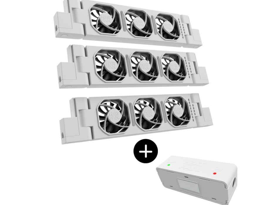 Radiatorventilator 3 - Trio - Wit incl. Smart Sensor