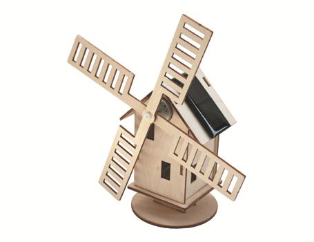 Holzbausatz – Holländische Windmühle mit Solarpanel