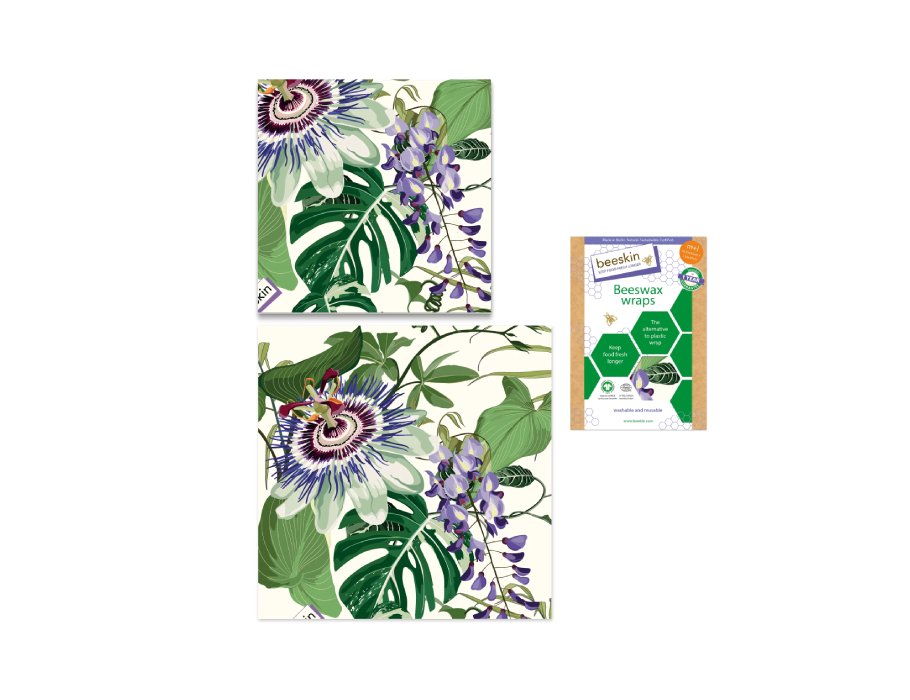 Bijenwasdoeken Set - Medium en Large - Passion Flower