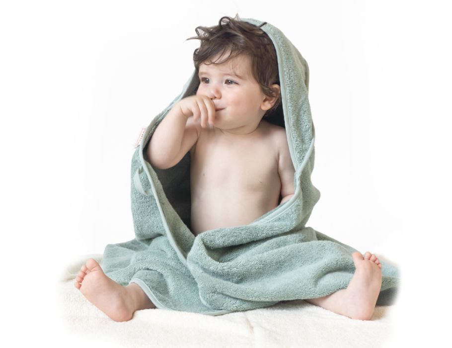 Baby-Handtuch mit Kapuze - Mineralgrün