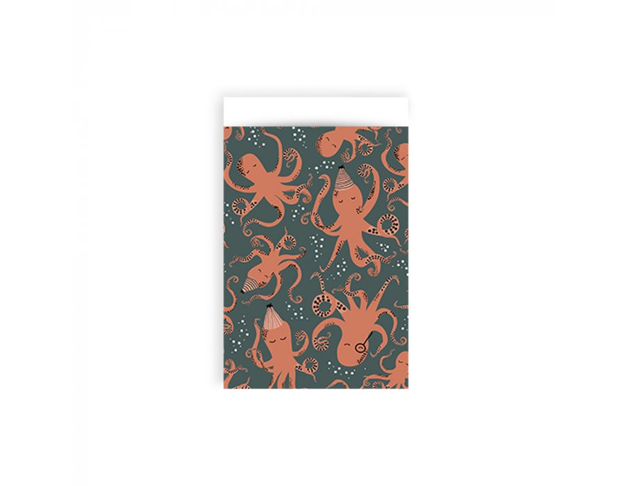 Cadeauzakjes - Octopus Blauw/Oranje - 12x19cm - 20st