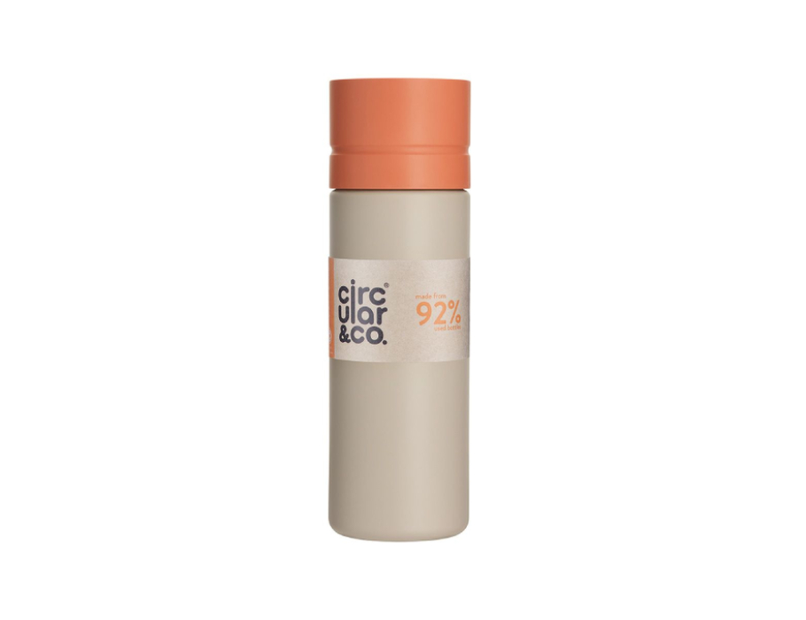 Wasserflasche Circular Bottle - 600 ml - Creme/Orange