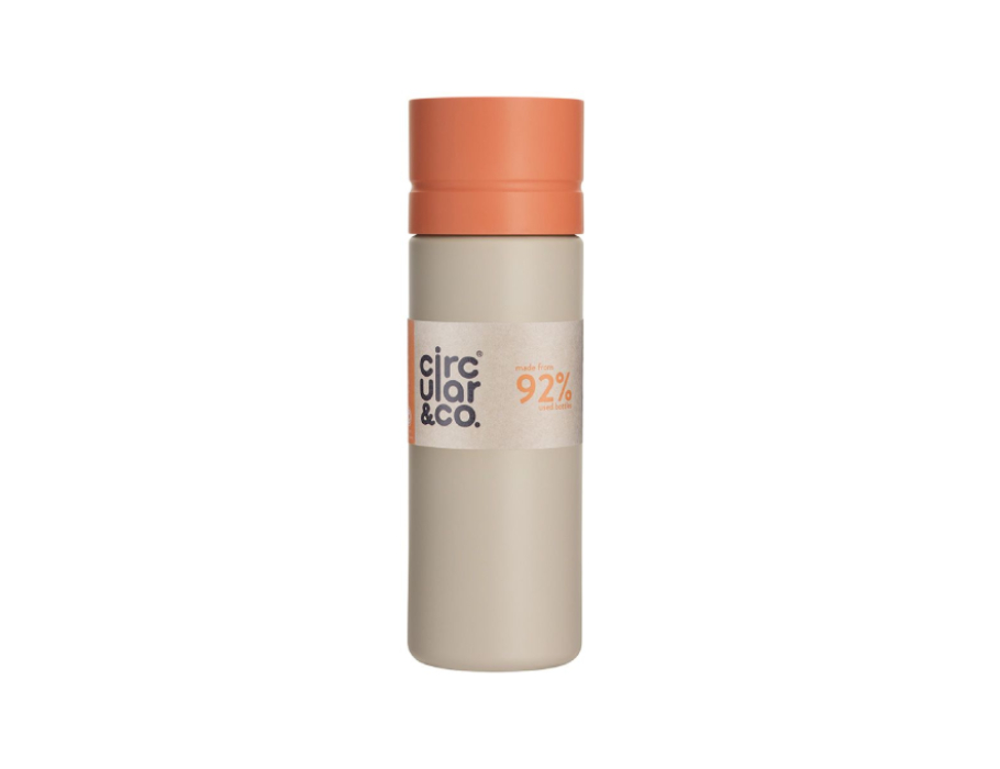 Waterfles Circular Bottle - 600 ml - Crème/Oranje