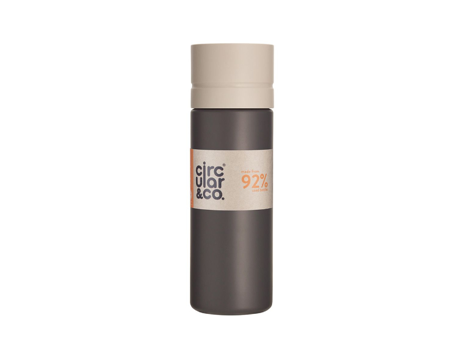 Circular Bottle - 600 ml - Antraciet/Crème