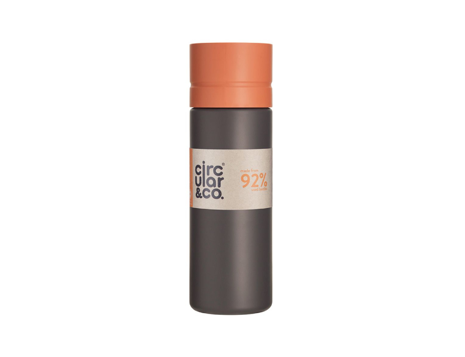 Circular Bottle - 600 ml - Zwart/Oranje