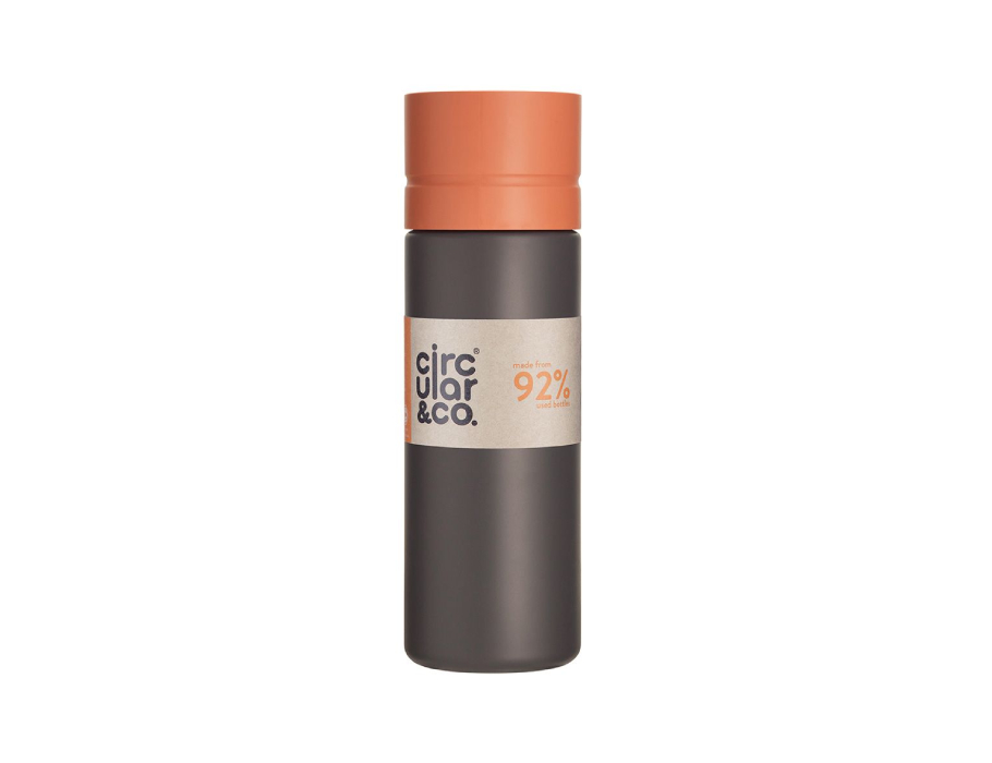 Circular Bottle - 600 ml - Zwart/Oranje