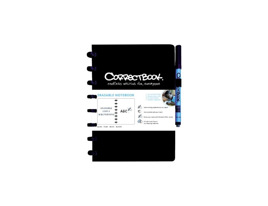 Correctbook Notitieboek A5 zwart - blanco
