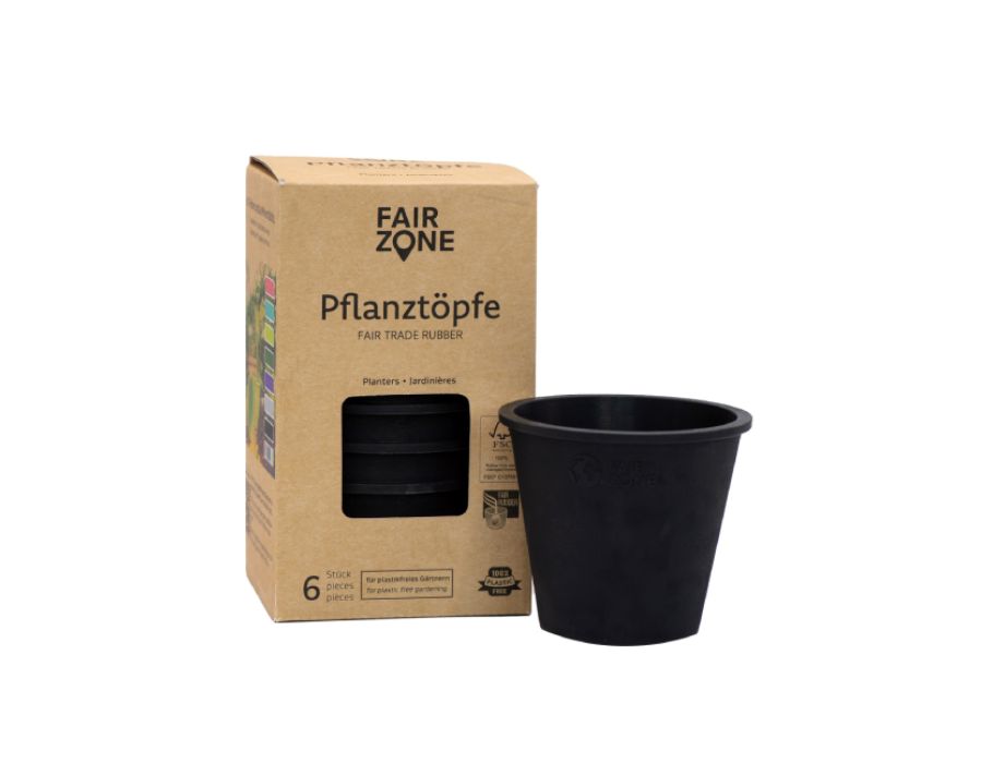 Plantenpotten - Natuurrubber - Zwart - 6 Stuks