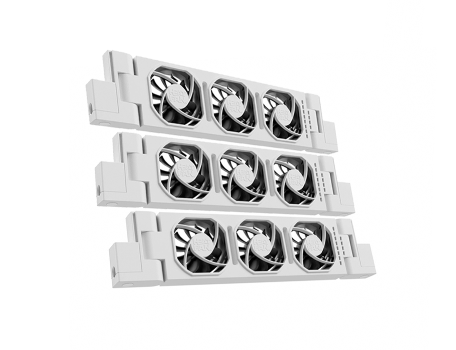 Trio Heatfan - Weiß - 3 Ventilatoren - inkl. Stromversorgungs- und Verbindungskabel