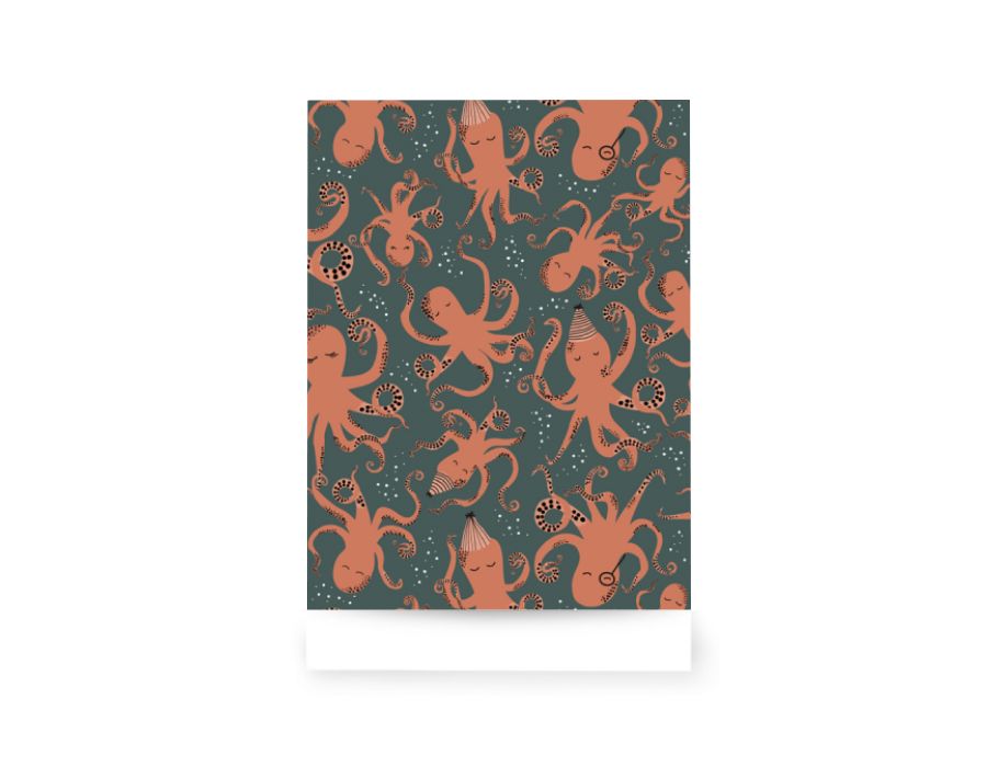 Geschenktüten - Oktopus Blau/Orange - 17x25cm - 200Stück