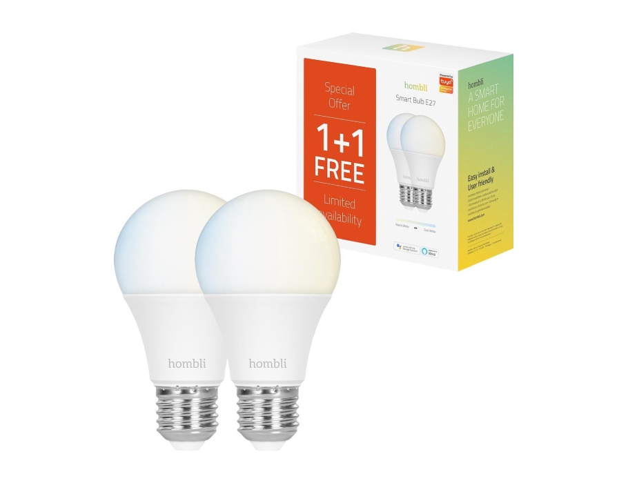 Smart LED Glühbirne - E27 - 800 lm - CCT - 1+1 Gratis