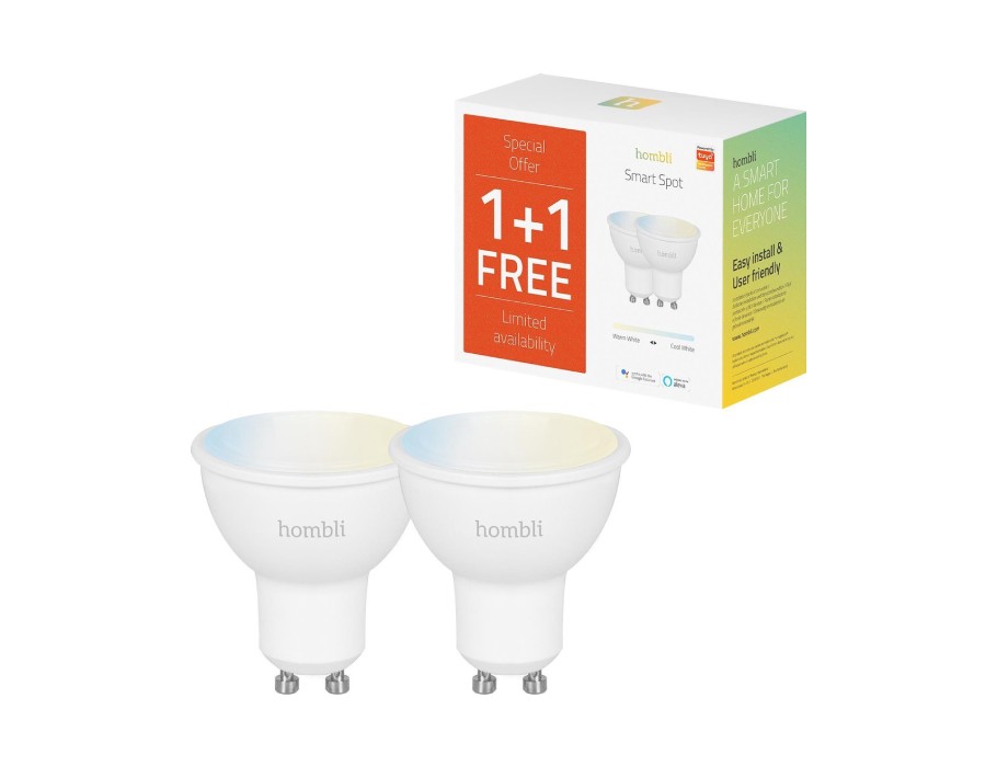 Smart Ledlamp - Spot - GU10 - 350 lm - CCT - 1+1 Gratis