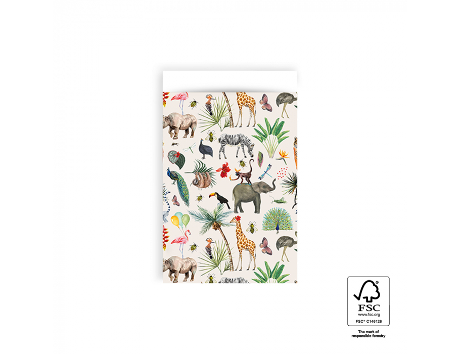 Cadeauzakjes - Jungle - Creme - 12x19cm - 200st