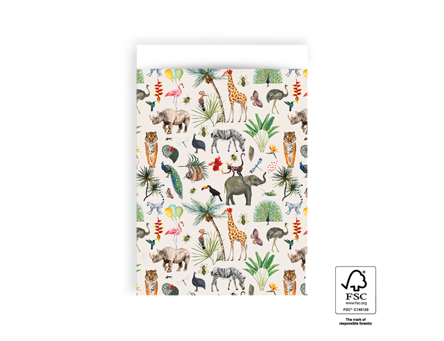 Cadeauzakjes - Jungle - Creme - 17x25cm - 200st