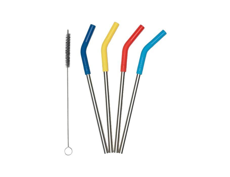 Strohhalme - Edelstahl - Multicolor - 4 Stück