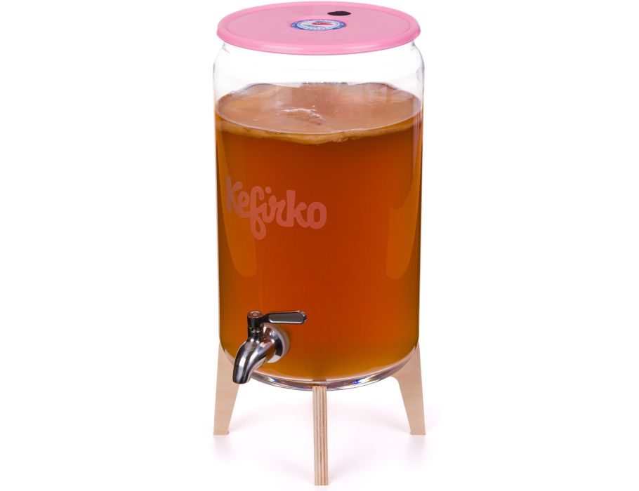 Kombucha Glasgefäß auf Stativ