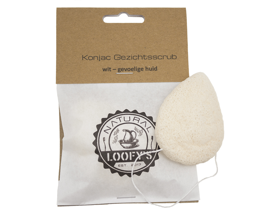 Konjac-Schwamm - sensible Haut - weiß