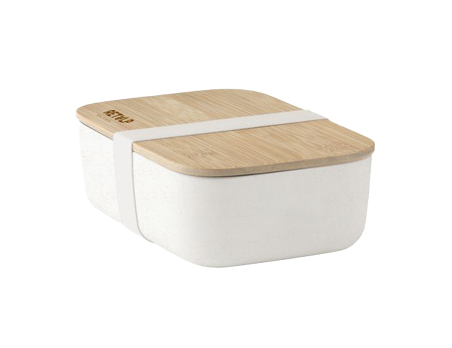 Eco Lunchbox - Mit Bambusdeckel - Weiß