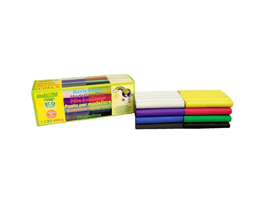 Bunte Knete - Weich - 8 Farben - 500g