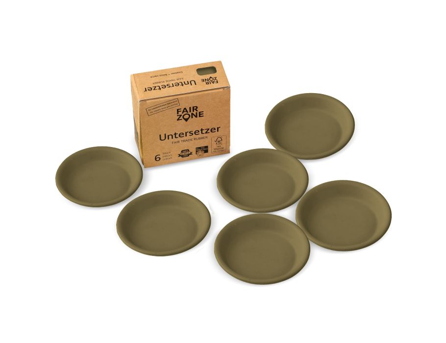 Onderzetters Voor Plantenpotten - Rubber - Olive - 6 Stuks