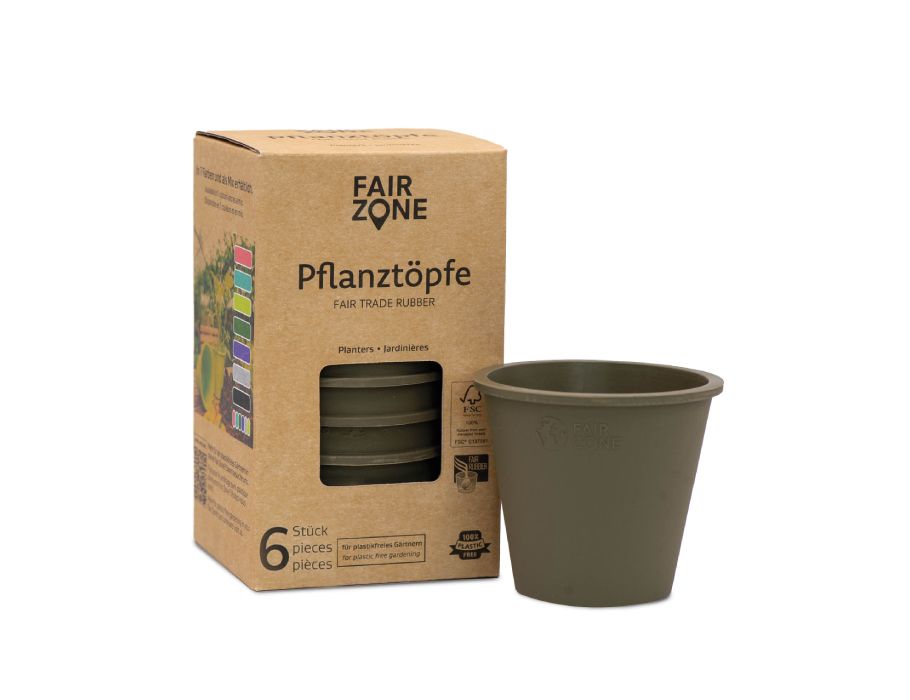 Plantenpotten - Rubber - Olive - 6 Stuks