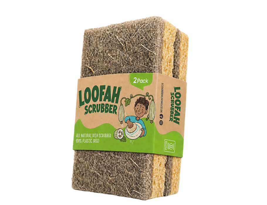 Eco Green Living Loofah Houtpulp Spons (2 stuks)