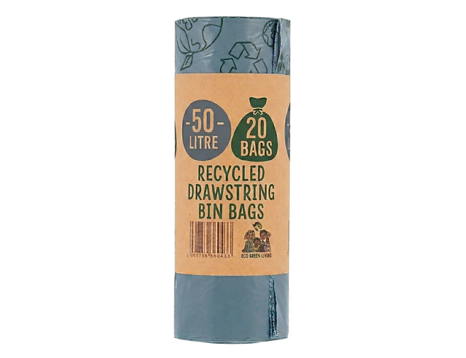 Eco Green Living Gerecyclede Vuilniszak met Trekkoord - 50L
