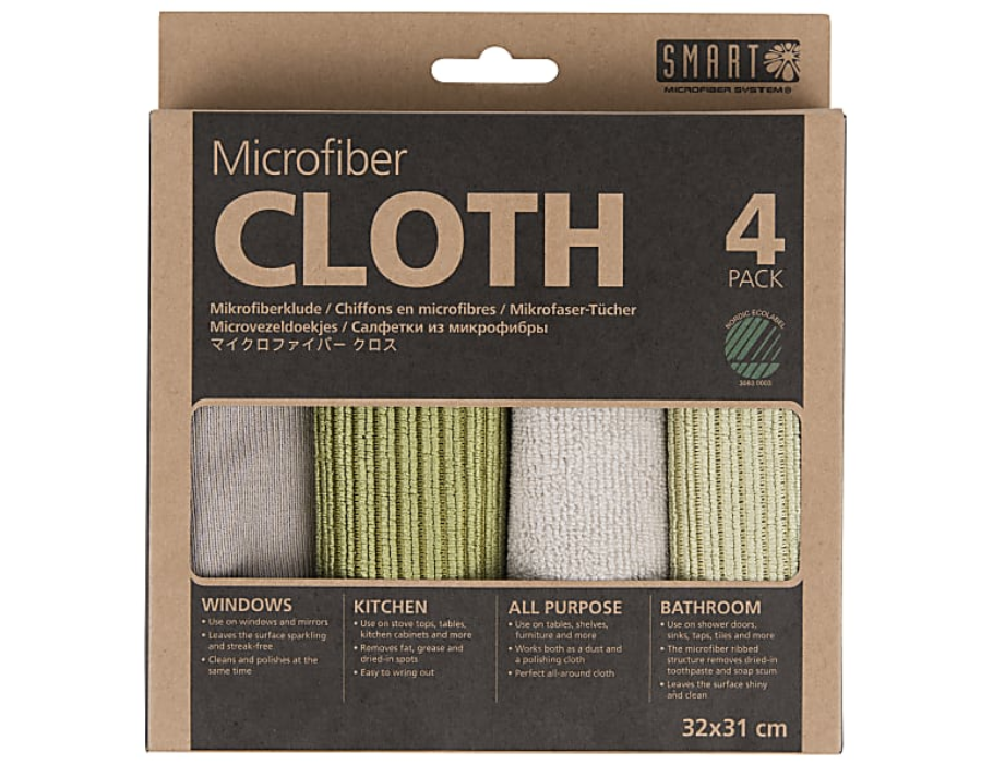 Microvezel Schoonmaakdoekjes - Grijs/Groen - 4st