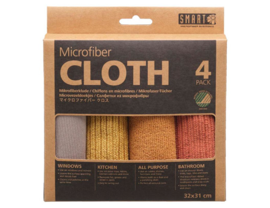 Microvezel Schoonmaakdoekjes - Mosterd/Roestbruin - 4st