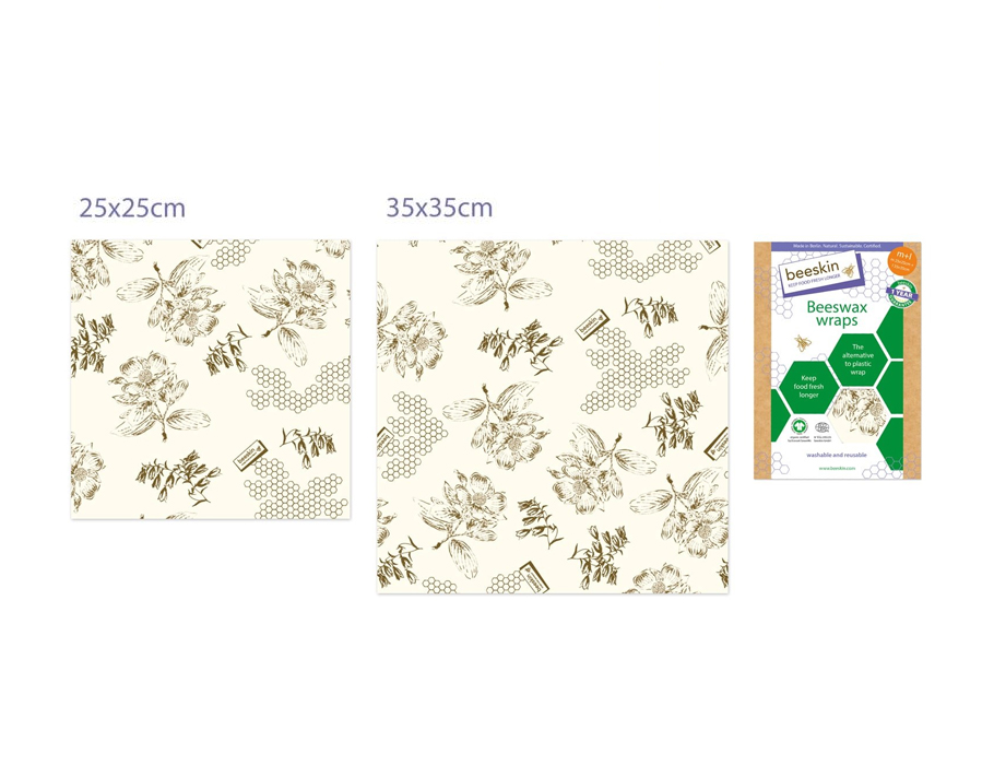 Bijenwasdoeken Set - Medium en Large - Flower print