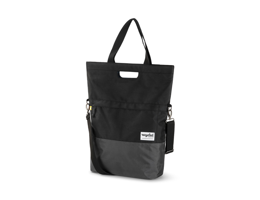 Gerecycled Shopper (Fiets)tas - Black & Grey