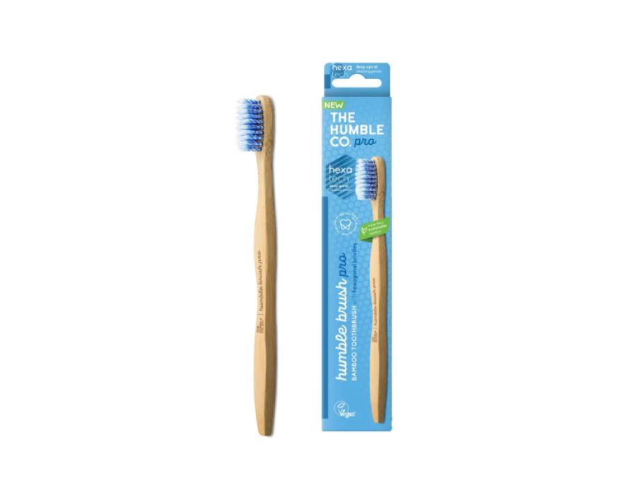 Zahnbürste Bambus - PRO - Hexatech Spiral - Weich - Blau