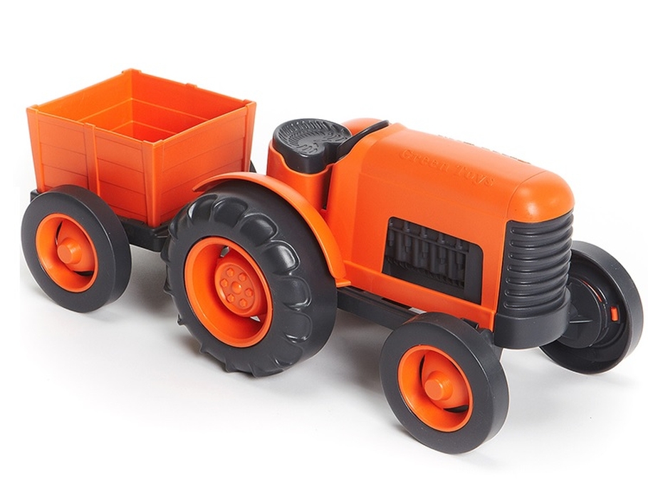 Traktor mit Anhänger - orange