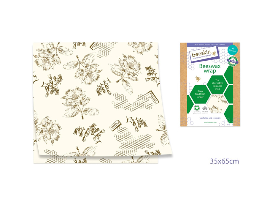 Beeskin Bienenwachstuch Extra Large - 35x35 - Blumen