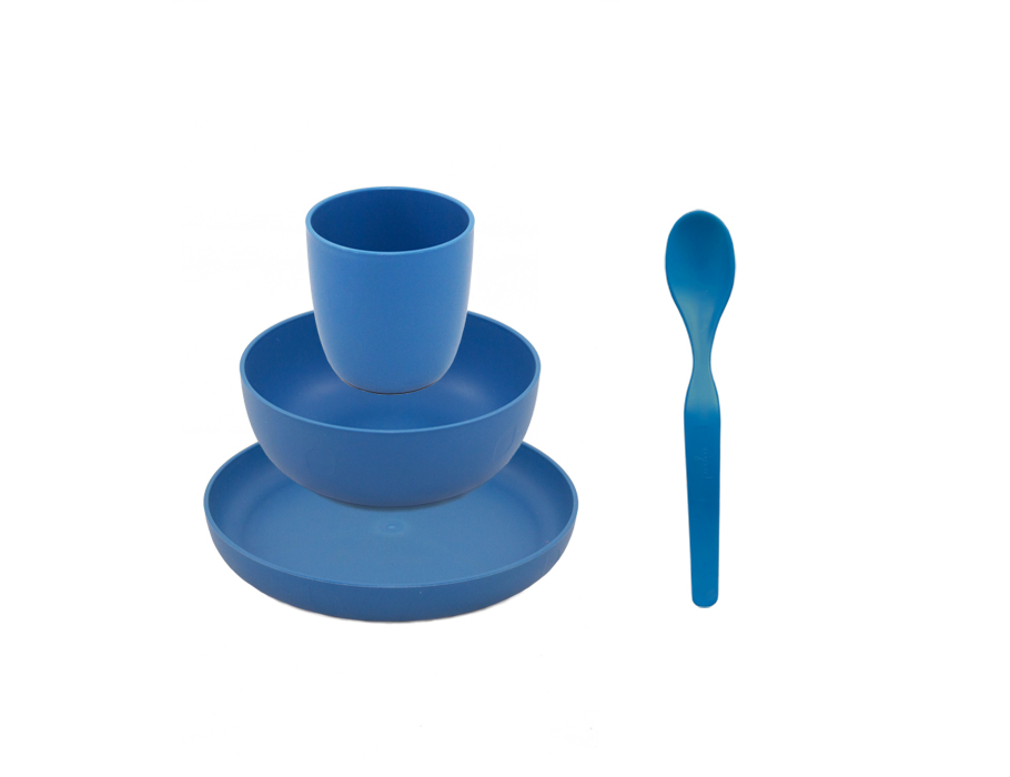 Servies Geschenkset Bioplastic - Blauw