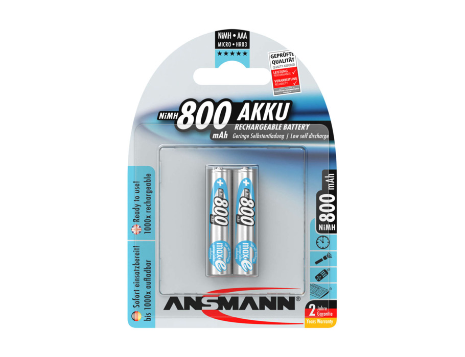 NiMH Akku Micro AAA 800 mAh - 2 Stück