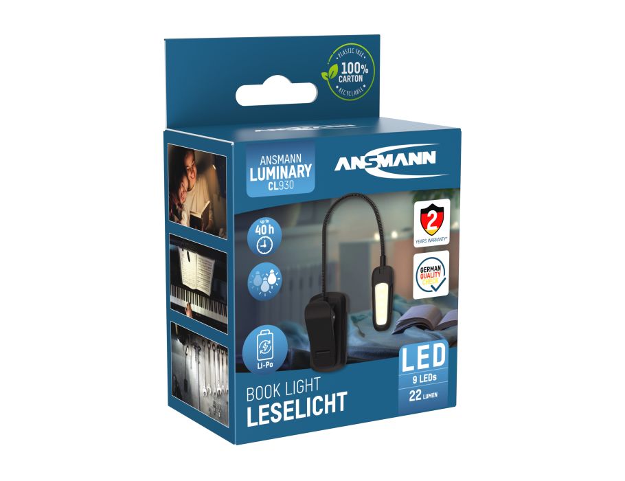 Leselicht - Universelle Clip-Lampe mit integriertem Akku