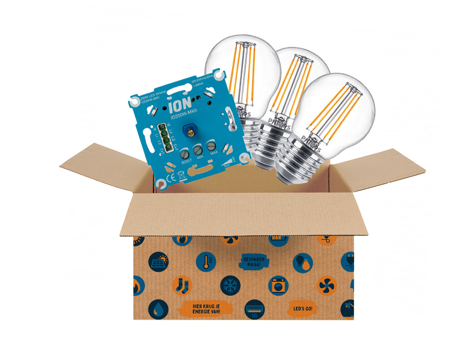 Energiebespaarbox - Lampenbox - Dimmerbox - Kogels inclusief LED dimmer