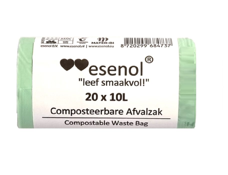 Composteerbare afvalzakken 10 liter - 1 rol van 20st