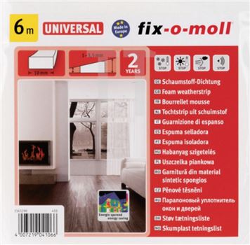 Tochtband - I profiel - 6m x 10mm - 1 - 3,5 mm - wit