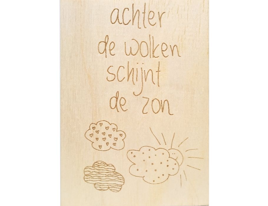 Set Houten briefkaarten - 15 Achter de Wolken