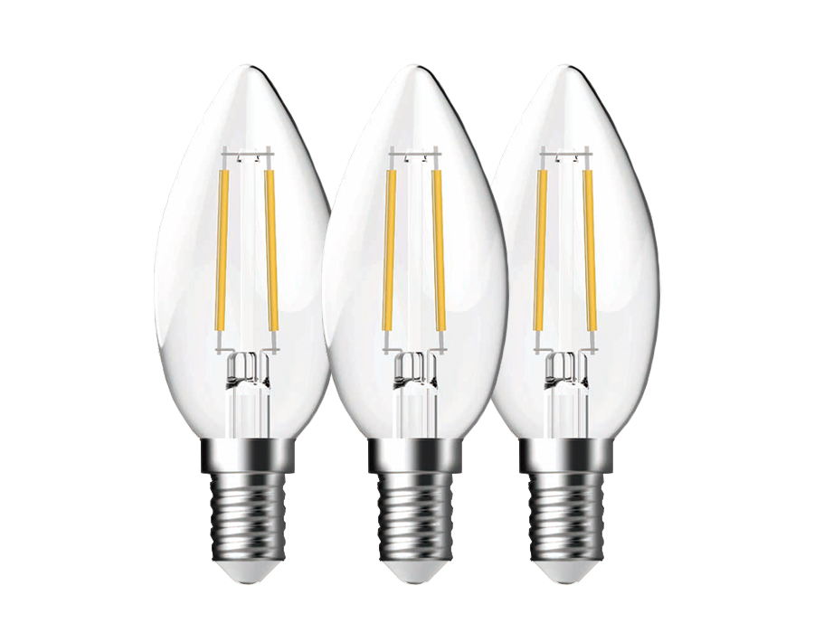 Ledlamp Kaars - set van 3 - E14 - 250 lm - helder