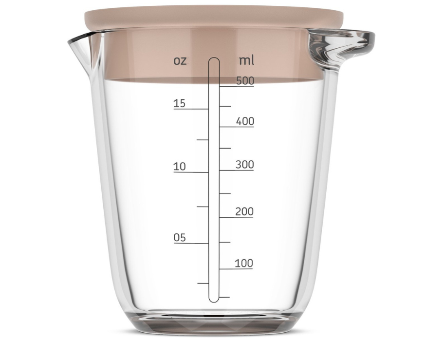 Maatbeker met deksel - Chef It - Chalk - 500ml