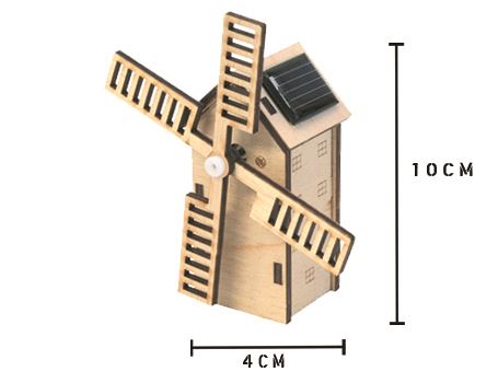 Solar-Holz-Steckbausatz - Mini Solar Windmühle