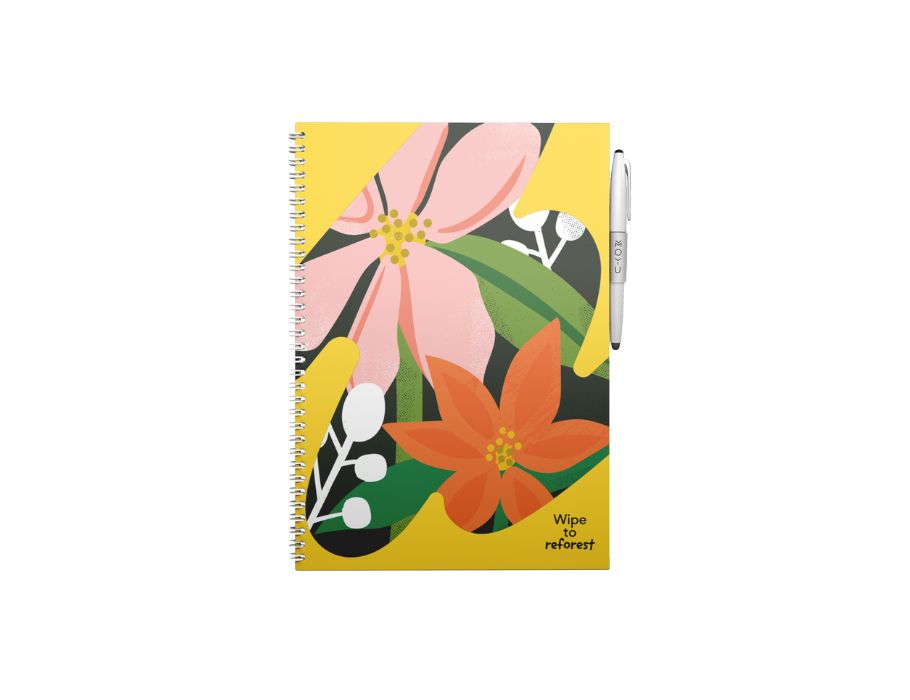 Uitwisbaar notitieboek - Hardcover A4 - Flower Vibes