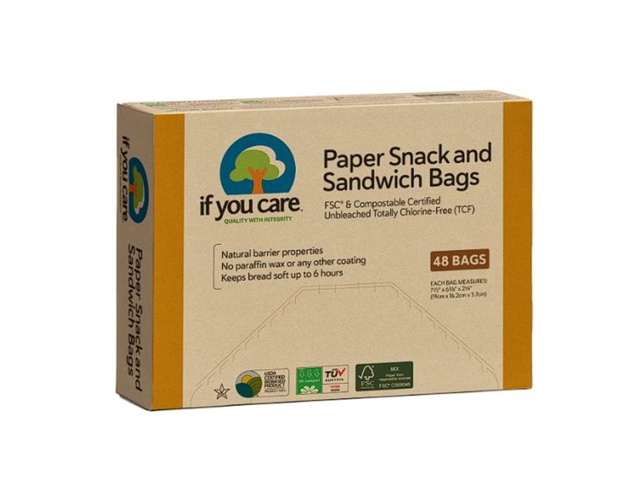 Snack- & Boterhamzakjes - FSC ongebleekt papier - 48 st. - 19x16x5.7cm