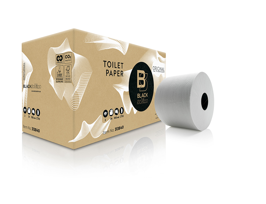 Toilet papier - Satino Black - box 24 rollen van100m