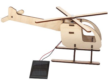 Solar-Holz-Steckbausatz - Solar-Steckhubschrauber